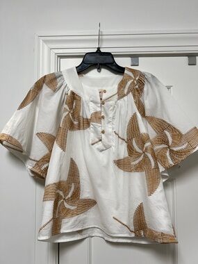 Ciebon Alexia Embroidered Top Size Small